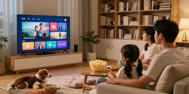 Enjoy abbonamento iptv streaming on a smart TV with family.