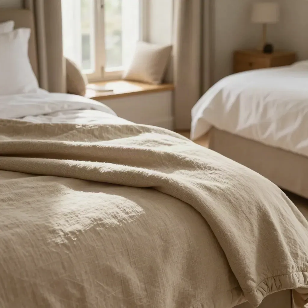 Suite familiare accogliente con letti gemelli, coperte morbide e panca alla finestra